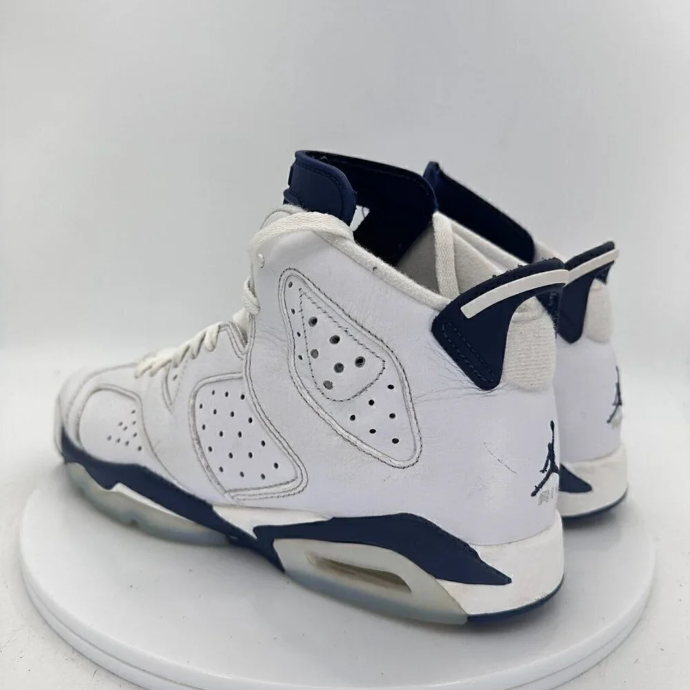 Nike Air Jordan 6 Retro Midnight Navy White Youth Shoes 384665-141 Size 7Y